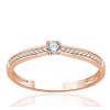 Solitaire diamant 0,17 carat et or rose 18 carats