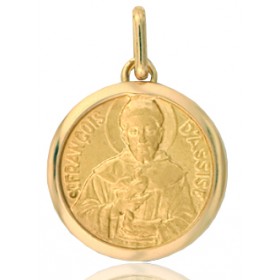 médaille or 18 carats saint François d'Assise