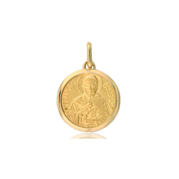 médaille or 18 carats saint François d'Assise