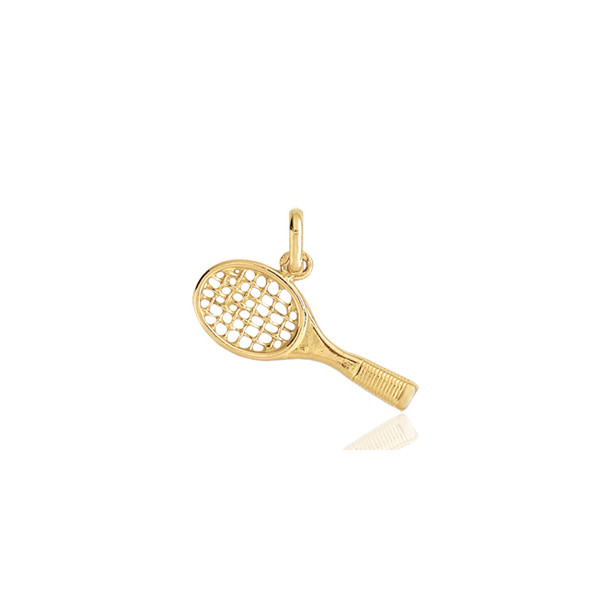 Pendentif or 18 carats "raquette de tennis" 22 x 7 mm