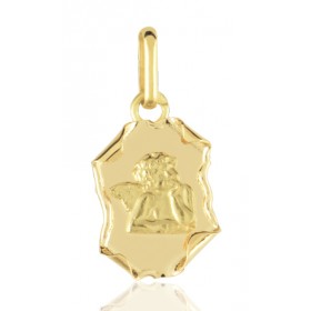 médaille "ange sr parchemin" en or 18 carats