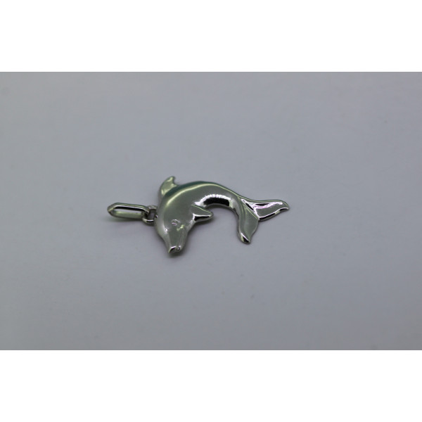 Pendentif en or blanc 18 carats "dauphin" 20 x 14 mm