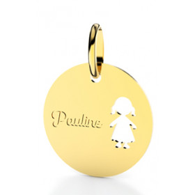 Pendentif or 18 carats personnalisable "fille"