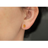 Boucles d'oreilles citrine 7 x 5 mm et or jaune 18 carat