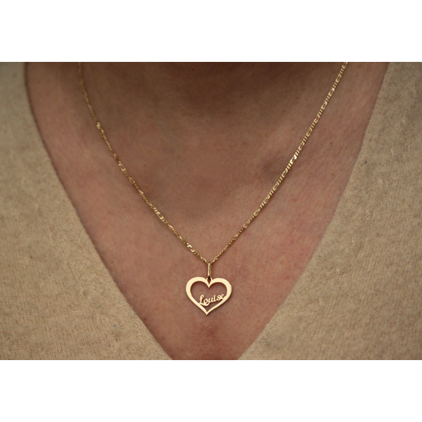 Pendentif or 18 carats personnalisable "cœur"