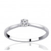 Solitaire diamant 0,10 carat et or blanc 18 carats