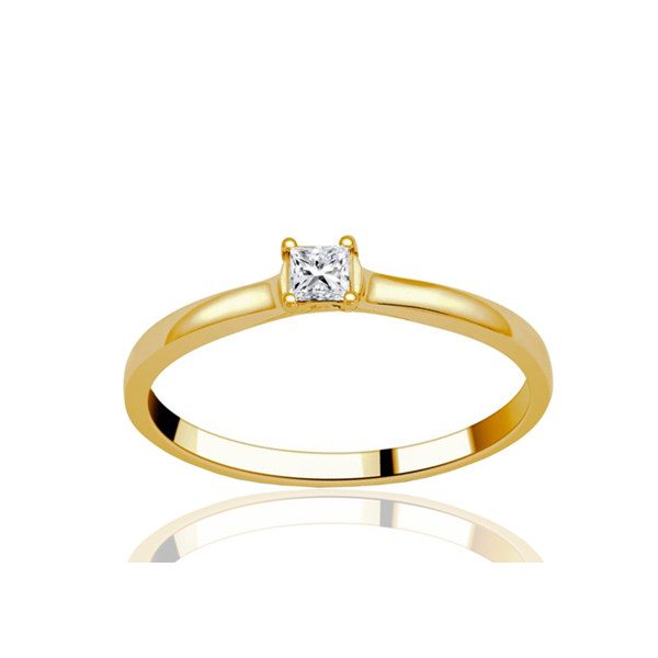 Solitaire diamant 0,11 carat et or jaune 18 carats