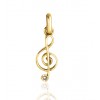 Pendentif or 18 carats "clé de sol" et diamant