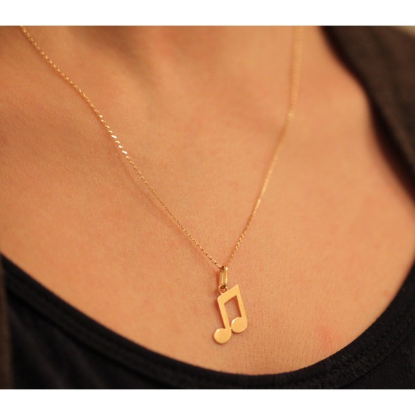 pendentif or 18 carats note de musique
