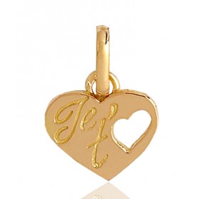 Pendentif or 18 carats "je t'aime"
