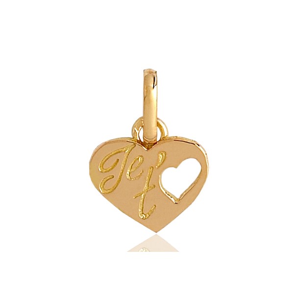Pendentif or 18 carats "je t'aime"