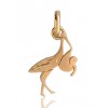 Pendentif or 18 carats "la cigogne et le bébé"