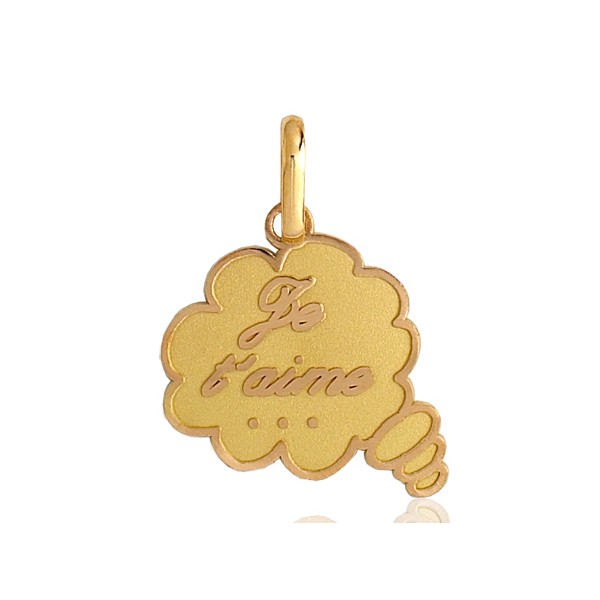 Pendentif or 18 carats "je t'aime"
