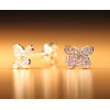 Boucles d'oreilles diamant 0,020 carat et or blanc 18 carats "papillon"