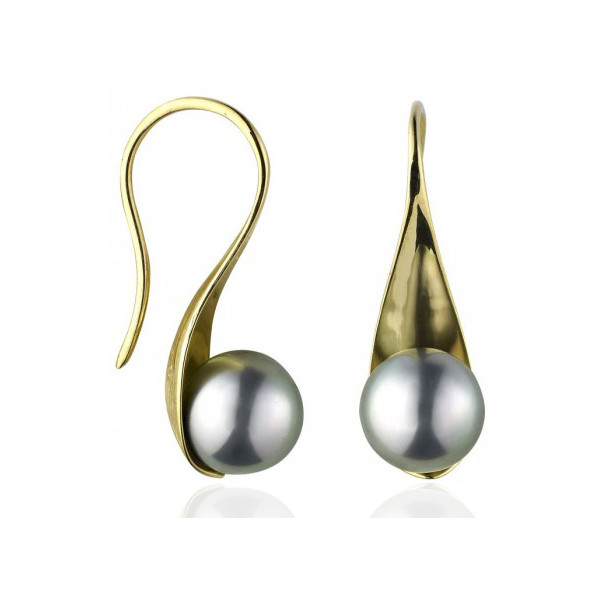 Boucles d'oreilles perles de Tahiti 8/9 mm et or 18 carat