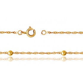 Chaine de cheville en or jaune 18 carats pour femmes "boules"