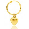 boucles d'oreilles enfant or jaune 18 carats créoles et coeur