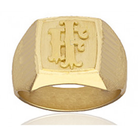 Chevalière en or 18 carats carrée 15 x 15 mm personnalisable
