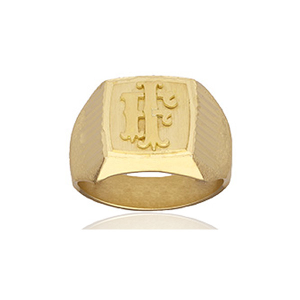 Chevalière en or 18 carats carrée 15 x 15 mm personnalisable