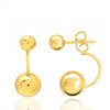 Boucles d'oreilles en or jaune double boules pour femme