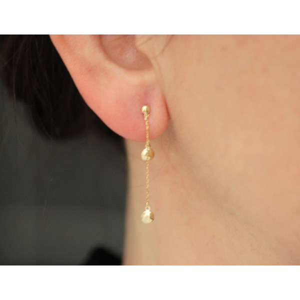 Boucles d'oreilles pendants or jaune 18 carats