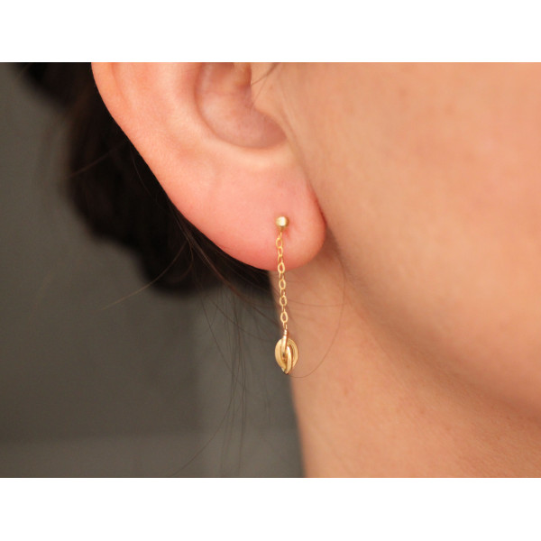 Boucles d'oreilles "pendants antillais" en or jaune 18 carats