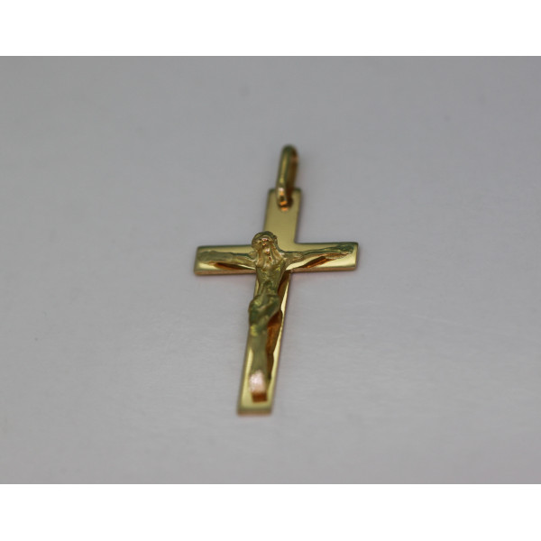 Pendentif or jaune 18 carats "croix et Christ"