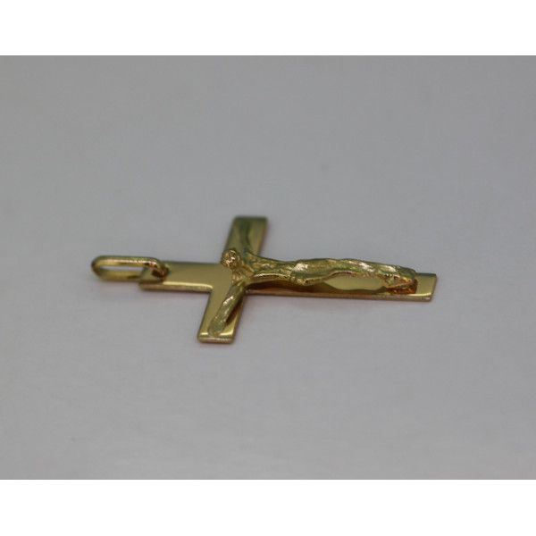 Pendentif or jaune 18 carats "croix et Christ"