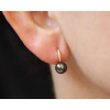 Boucles d'oreilles diamant et perle de Tahiti et or 18 carats