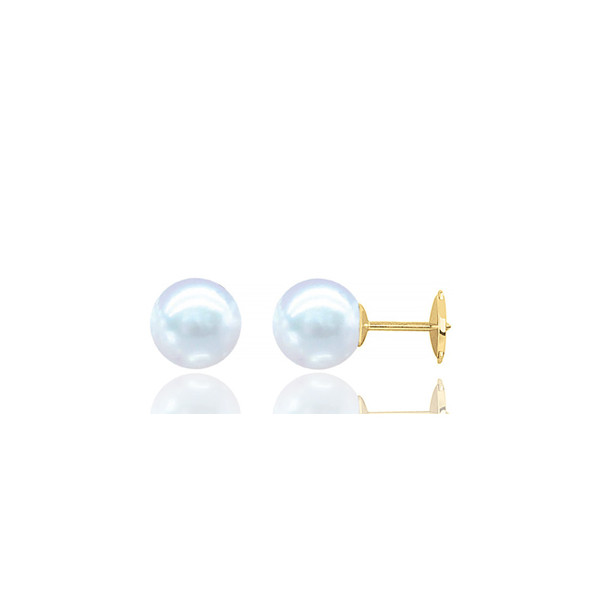 Boucles d'oreilles perle de culture 7 mm et or 18 carat