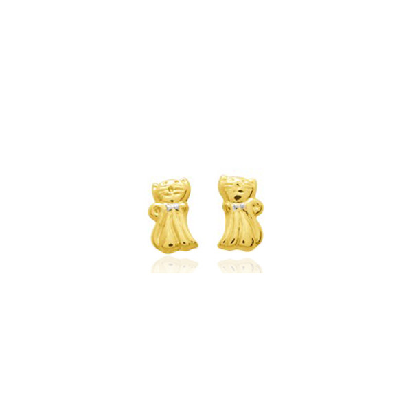 Boucles d'oreilles "chatons" or jaune 18 carats