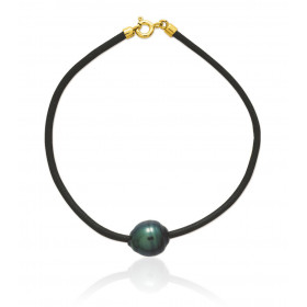 Bracelet cordon or 18 carats et perle de Tahiti