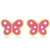 Boucles d'oreilles "papillons" en or jaune 18 carats laqué