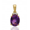 Pendentif or jaune 18 carats, améthyste et zirconiums