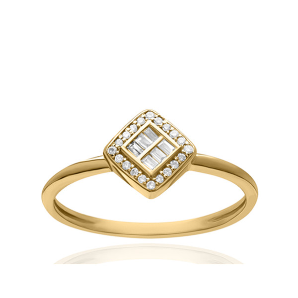 Bague diamant 0,086 carat et or jaune 18 carats