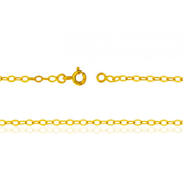 Chaine de cheville or jaune 18 carats maille "forçat miroir"