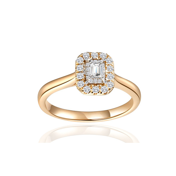 Bague diamant 0,25 carat et or jaune 18 carats