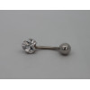 Piercing nombril or blanc 18 carats et zirconium "cœur"