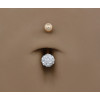 Piercing nombril or jaune 18 carats et boule en cristal