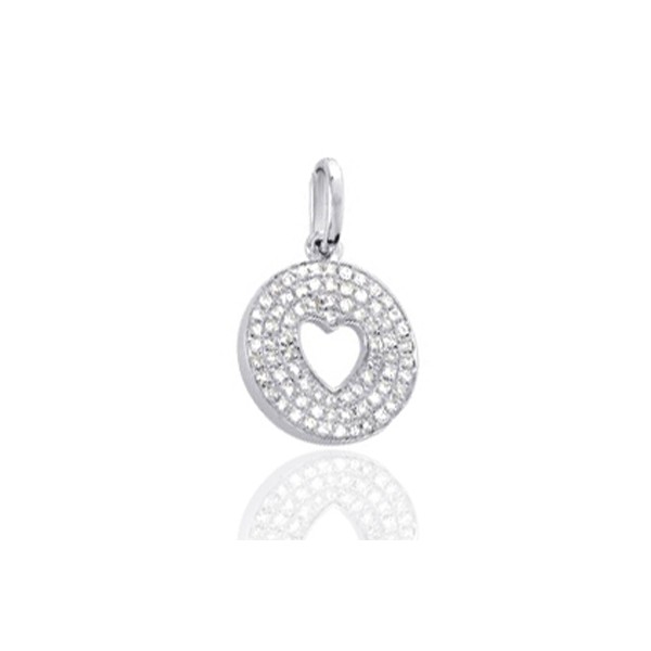 Pendentif or blanc 18 carats et diamant 0,25 carat