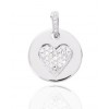 Pendentif or blanc 18 carats et diamant 0,11 carat