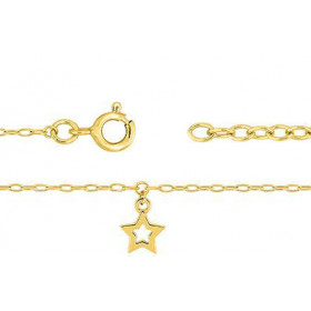 Chaine de cheville or jaune 18 carats maille forçat "étoile"
