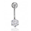 Piercing nombril or blanc 18 carats et zirconium