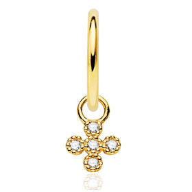 Créoles or jaune 18 carats "croix zirconium" enfant