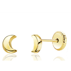 Boucles d'oreilles or 18 carats "croissant de lune"