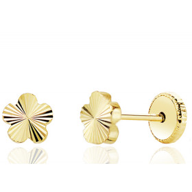 Boucles d'oreilles or 18 carats "fleur" pour enfant