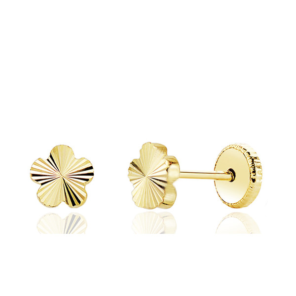 Boucles d'oreilles or 18 carats "fleur" pour enfant