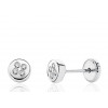 Boucles d'oreilles or blanc 18 carats et zirconiums pour enfant