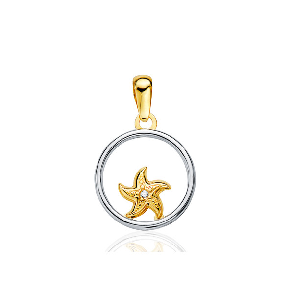 Pendentif deux ors 18 carats "étoile de mer"