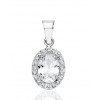 Pendentif or blanc 18 carats et zirconiums